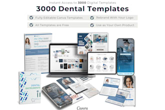 design dental social media templates and a complete branding kit with logo