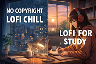 produce relaxing no copyright lofi background music