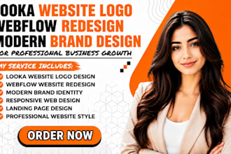 design looka website logo and redesign webflow website using looka website