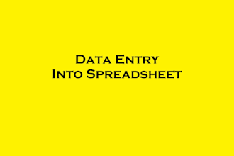 enter your data into spreadsheets