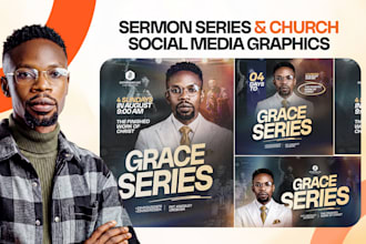 create church social media, sermon series, event graphics
