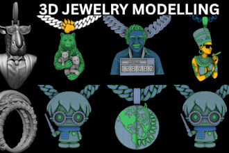 design custom 3d jewelry design, engagement rings, pendant, grillz matrix rhino