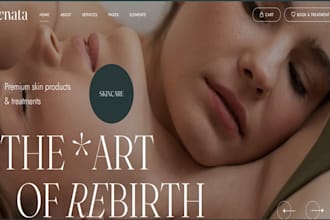 design skincare clinic website facial spa beauty treatment website redesign