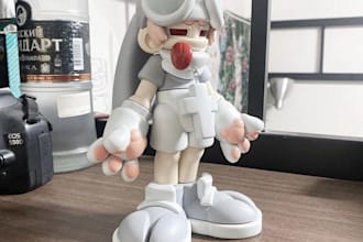 prepare 3d toy figure for 3d printing, convert 2d into 3d model, action toy stl