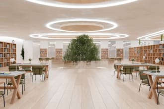 remodel modern library design,institutional interior ,cgi lobby render,classroom