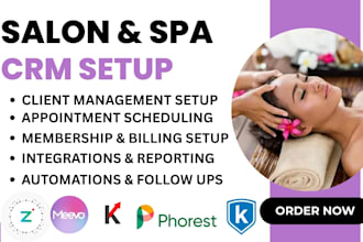 setup salon spa CRM zenoti booker phorest meevo respark mangomint kitomba CRM