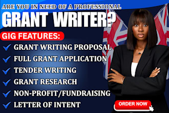 do UK grant research, grant writing, grant proposal and application