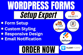 setup wordpress forms wpforms fluent formidable ninja gravity typeform jotforms
