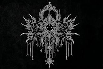 create cyber sigilism tribal design for tattoo or clothing