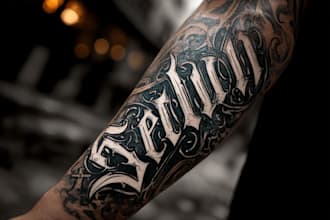do an awesome chicano lettering dark style for your tattoo