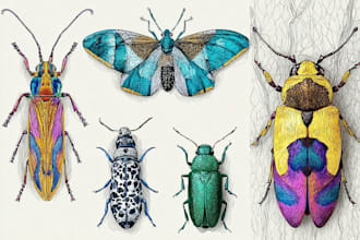 do colour insects illustration