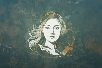 minimal female face logo design