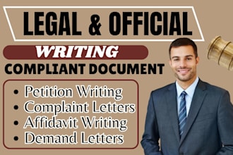 write powerful complaint demand letter do petition affidavit contract writing