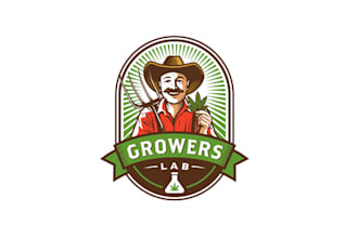 create glamorous logo for a brand of organic cannabis lab