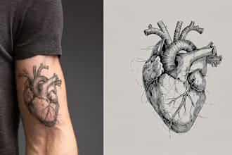 develop custom tattoo design, sketch