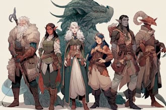 draw your dnd group party illustration