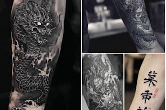 minimalist unique tattoo sketch, sleeve tattoo design