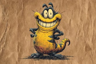 create a vintage cartoon logo design
