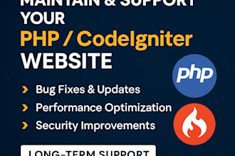 maintain and support your PHP, codeigniter website