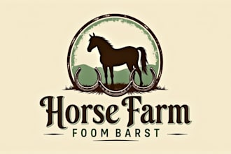 design wonderful horse farm logo