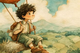 illustrate children story book illustration watercolor