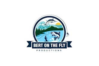 design unique aesthetics logo for fishing bert on the fly