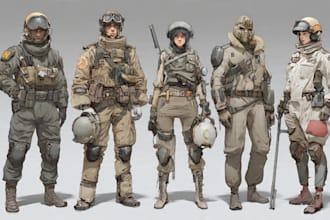 draw detailed military characters for you