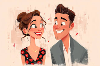 draw couple portrait illustration