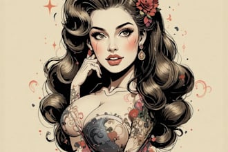 design pin up girl and pin up illustration