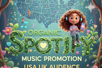 do organic spotify music promotion to USA UK audience to increase streamers