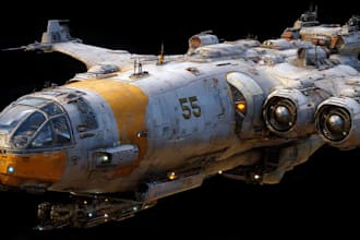 draw scifi futuristic vehicle aircraft spaceship for you