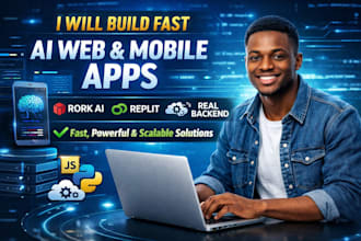 build fast ai web and mobile apps using rork ai, replit, apis, and real backend