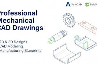 create professional 2d mechanical cad drawings in autocad or solidworks expert