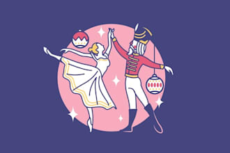 design beautiful nutcracker sticker logo