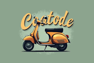 design realistic scooter logo