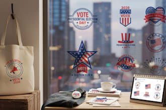 create creative political logo design or campaign flyer