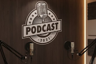 create modern podcast cover art and podcast logo