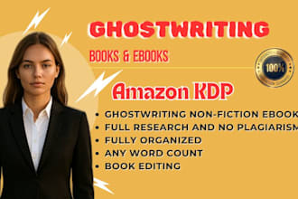 ghostwrite biography, nonfiction, selfhelp ebook, book