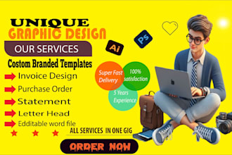 design invoice, letterhead template