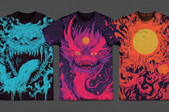 create unique streetwear, edgy, artsy tshirt designs