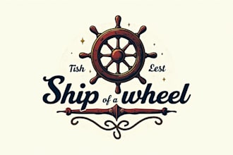 make eye catching nautical ship wheel logo