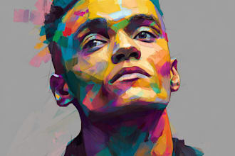 paint expressive colorful abstract portraits