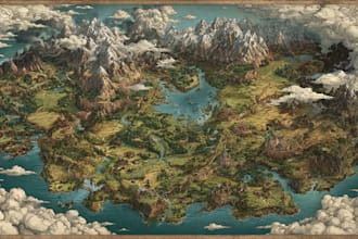 design a high quality fantasy map for dnd and fiction