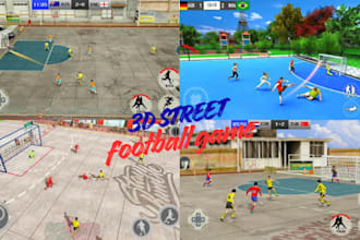 multiplayer 3d street football game, 3d street soccer, 3d football for mobile