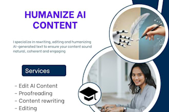edit ai content, proofread and humanize ai content, rewrite urgently
