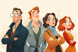 draw a digital cartoon illustration