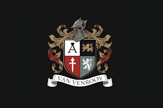 do vintage crest, coat of arm heraldic shield logo design