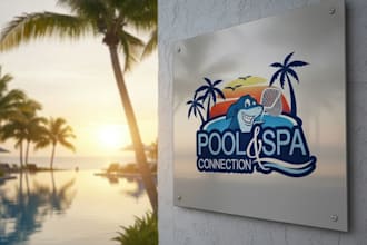 create awesome pool spa logo with express delivery
