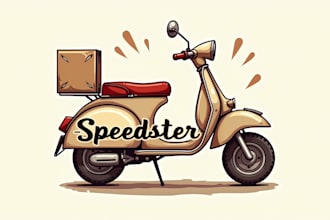 design outstanding food delivery scooter logo