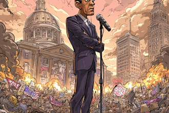 stunning digital political cartoon for political cartoon